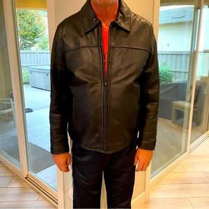 Mens leather bomber